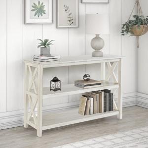 Antique Whitewashed Wood Console Table