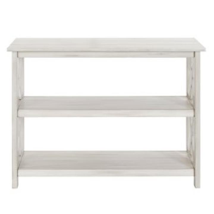 Antique Whitewashed Wood Console Table