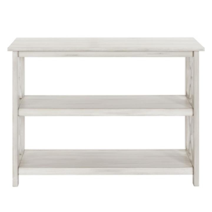 Antique Whitewashed Wood Console Table