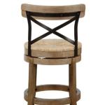 Light Brown Wood and Seagrass Swivel Counter Stool