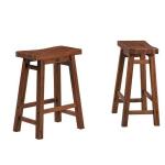 Chestnut Sonoma Saddle Counter Stools, Set of 2