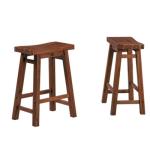 Chestnut Sonoma Saddle Counter Stools, Set of 2