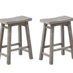 Storm Gray Sonoma Saddle Counter Stools, Set of 2