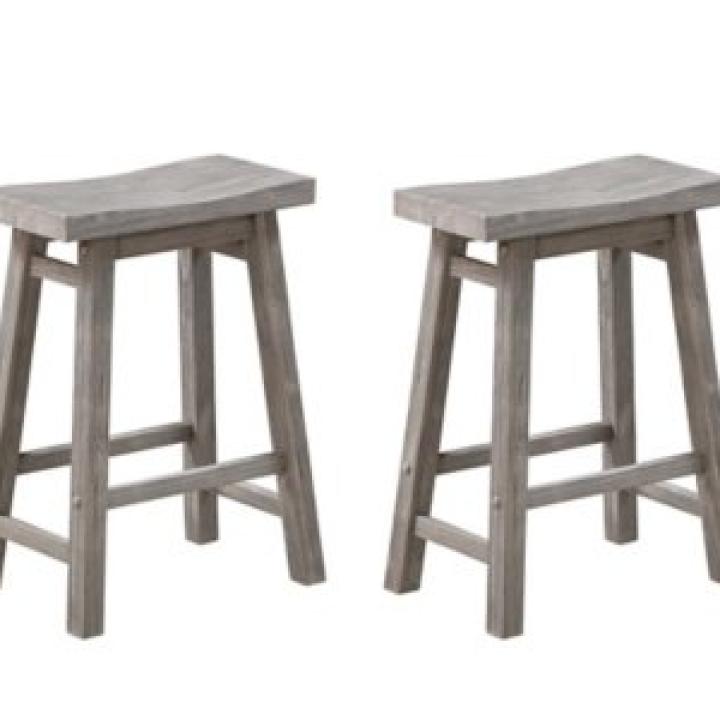 Storm Gray Sonoma Saddle Counter Stools, Set of 2