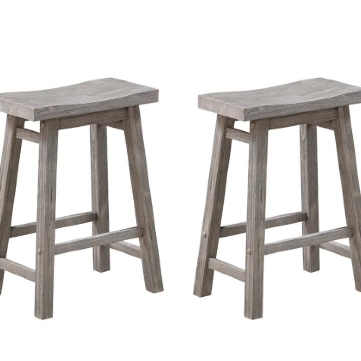 Storm Gray Sonoma Saddle Counter Stools, Set of 2