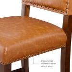 Brown Faux Leather Square Classic Counter Stool