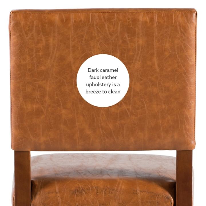 Brown Faux Leather Square Classic Counter Stool