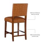 Brown Faux Leather Square Classic Counter Stool