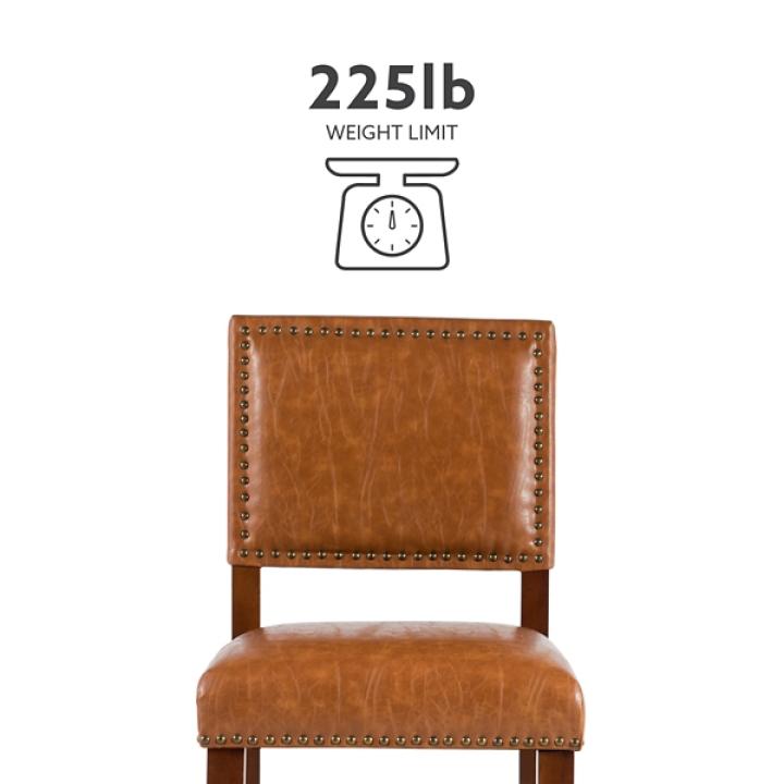 Brown Faux Leather Square Classic Counter Stool