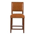 Brown Faux Leather Square Classic Counter Stool