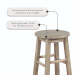 Rustic Wood Pub Classic Backless Bar Stool