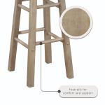 Rustic Wood Pub Classic Backless Bar Stool