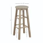 Rustic Wood Pub Classic Backless Bar Stool