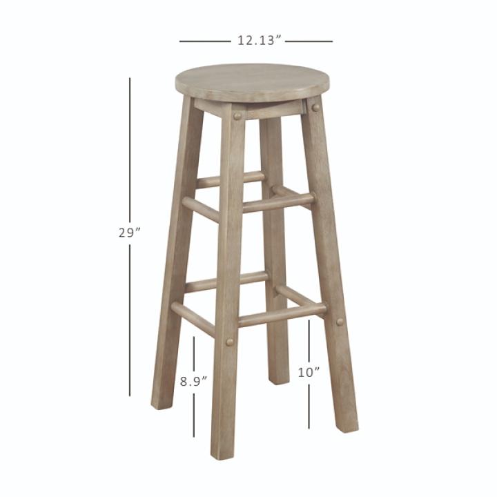 Rustic Wood Pub Classic Backless Bar Stool