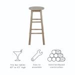 Rustic Wood Pub Classic Backless Bar Stool