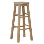 Rustic Wood Pub Classic Backless Bar Stool