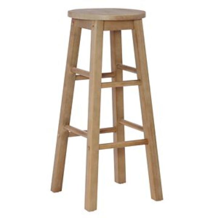 Rustic Wood Pub Classic Backless Bar Stool