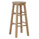 Rustic Wood Pub Classic Backless Bar Stool