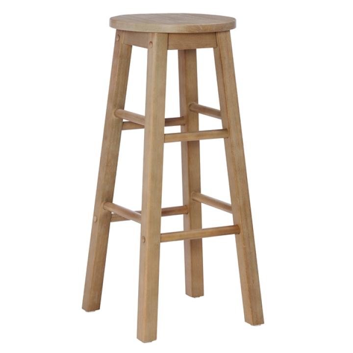 Rustic Wood Pub Classic Backless Bar Stool