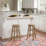 Rustic Wood Pub Classic Backless Counter Stool
