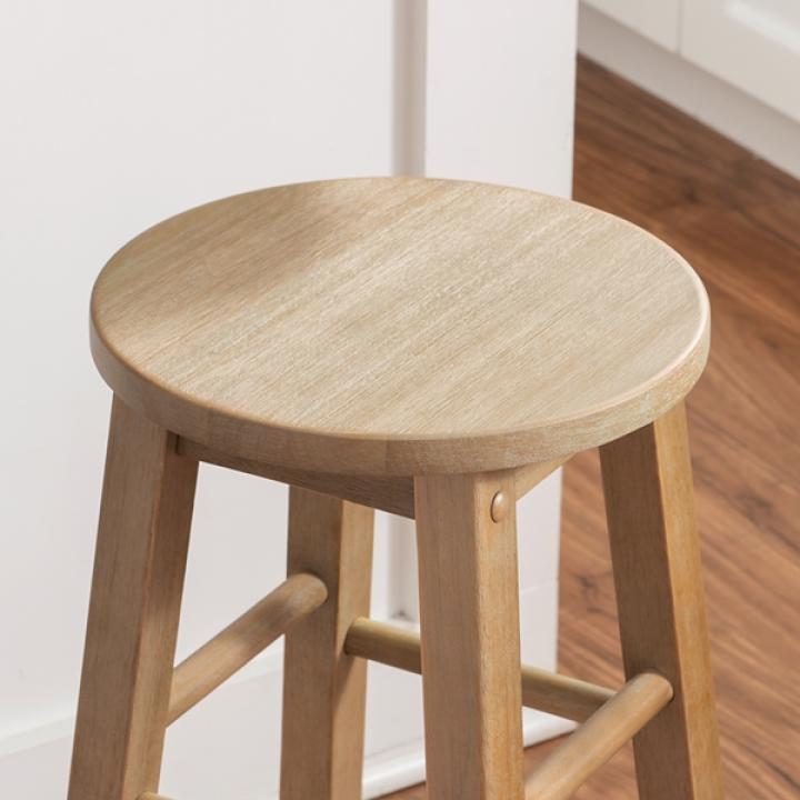 Rustic Wood Pub Classic Backless Counter Stool