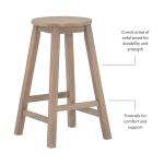 Rustic Wood Pub Classic Backless Counter Stool