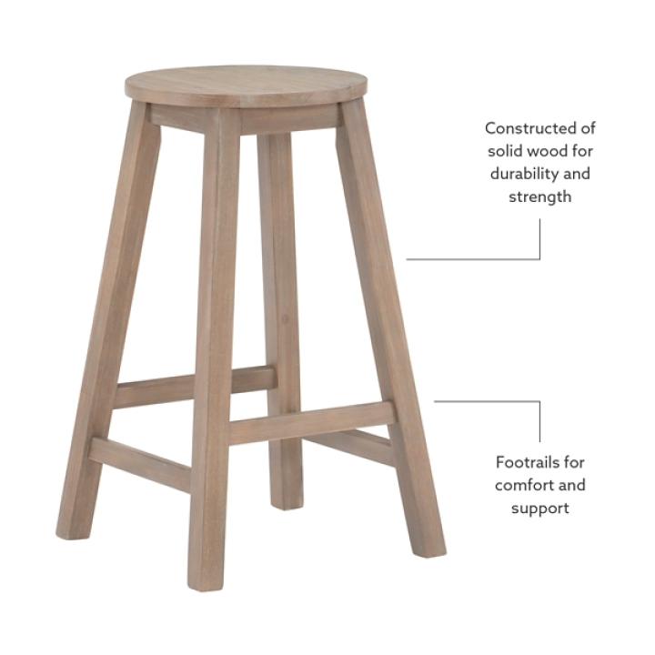 Rustic Wood Pub Classic Backless Counter Stool