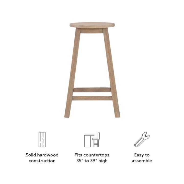Rustic Wood Pub Classic Backless Counter Stool