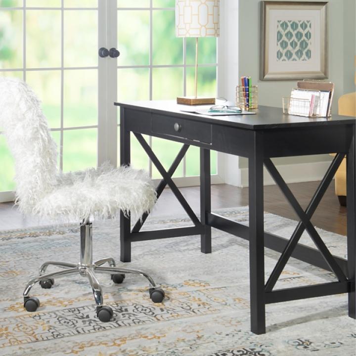 Black Wood X-Sides Desk