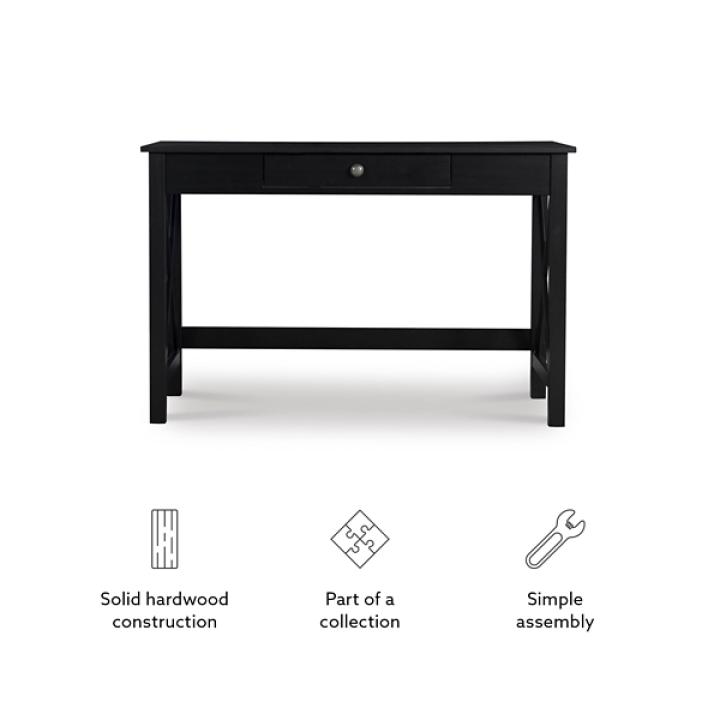 Black Wood X-Sides Desk