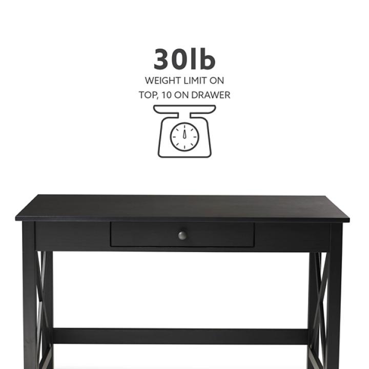 Black Wood X-Sides Desk