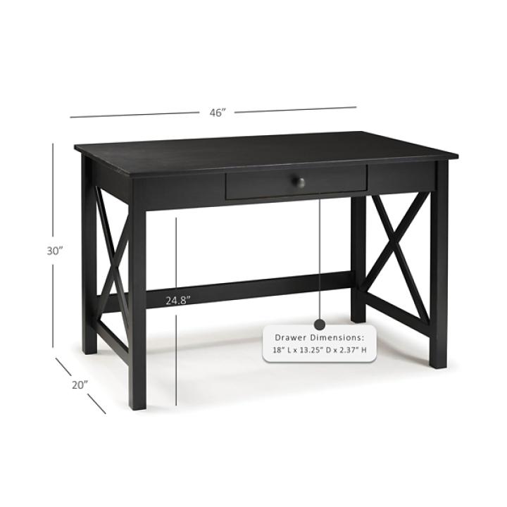 Black Wood X-Sides Desk