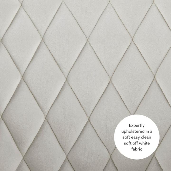 Cream Upholstered Tufted Swivel Office Chair