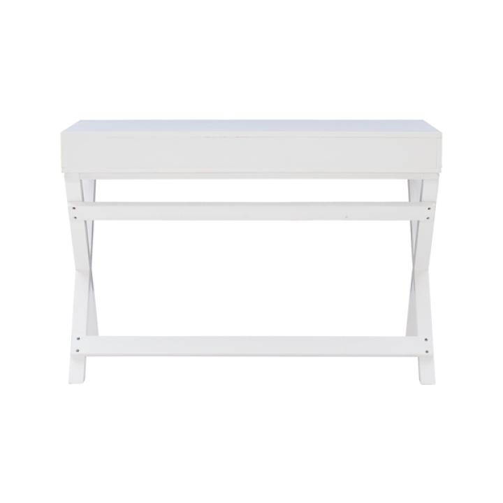 White Wood 2-Drawer X-Frame Desk