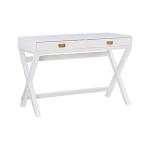 White Wood 2-Drawer X-Frame Desk