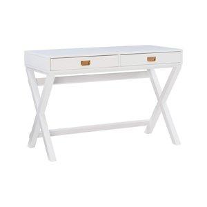 White Wood 2-Drawer X-Frame Desk
