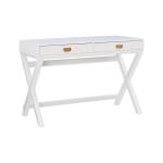White Wood 2-Drawer X-Frame Desk