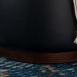 Round Black Faux Leather Storage Ottoman