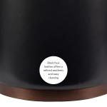 Round Black Faux Leather Storage Ottoman