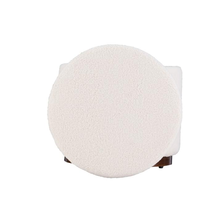 White Sherpa Upholstered Storage Ottoman