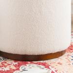 White Sherpa Upholstered Storage Ottoman