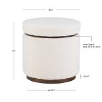 White Sherpa Upholstered Storage Ottoman