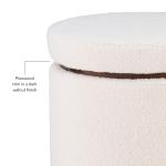 White Sherpa Upholstered Storage Ottoman