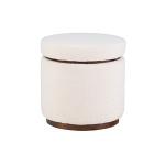 White Sherpa Upholstered Storage Ottoman