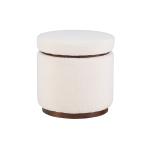 White Sherpa Upholstered Storage Ottoman