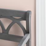 Gray Wood Upholstered Storage Bench