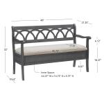 Gray Wood Upholstered Storage Bench