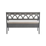 Gray Wood Upholstered Storage Bench