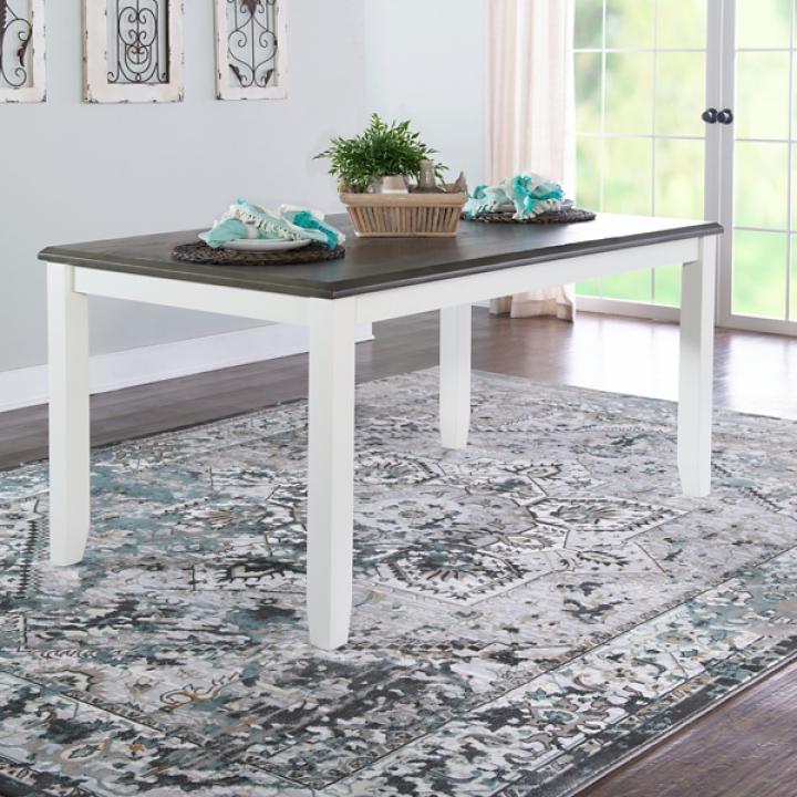 Gray and White Two-Toned Wood Dining Table