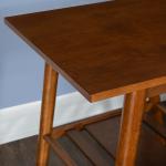 Brown Wood Slatted Bottom Shelf Coffee Table